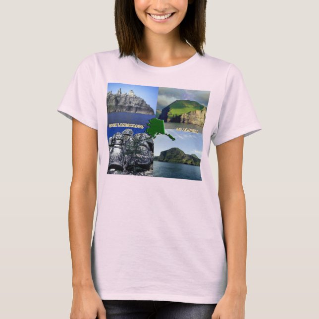 Camiseta Rock Landscapes of Alaska Collage Womens (Frente)