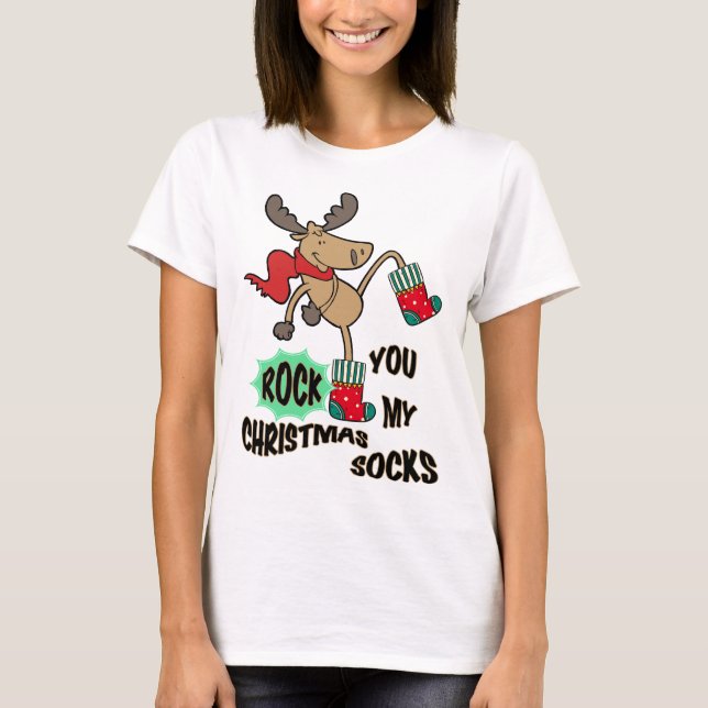 Camiseta Rock minhas meias de Natal (Frente)