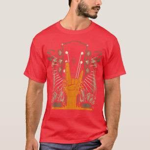 Camiseta Rock Music Graphic Guitar Gripe Demônio Horns Guit