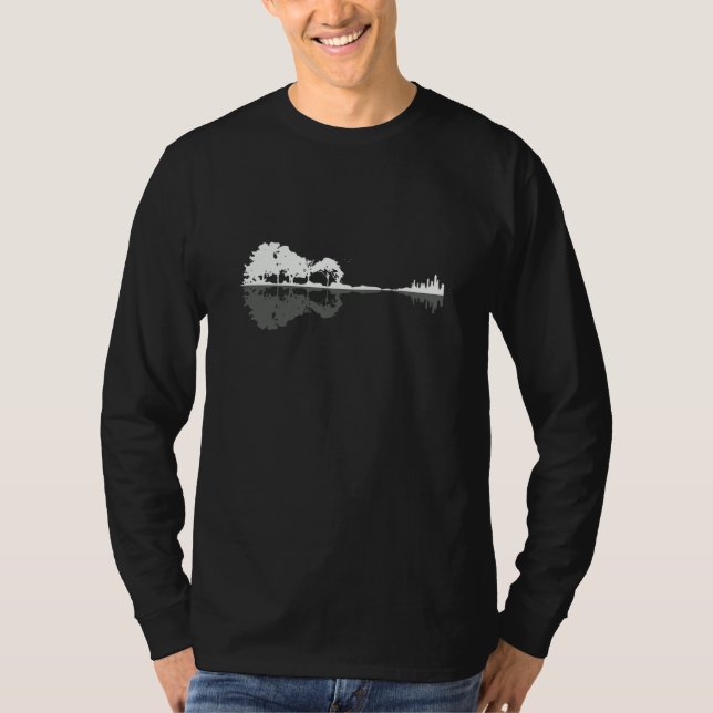 Camiseta Rock Music Guitar of the Wood Music Nature Guitar (Frente)