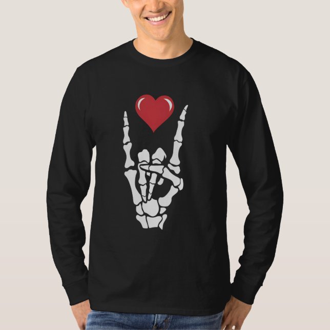 Camiseta Rock Music Lover Skeleton Rock Hearic (Frente)