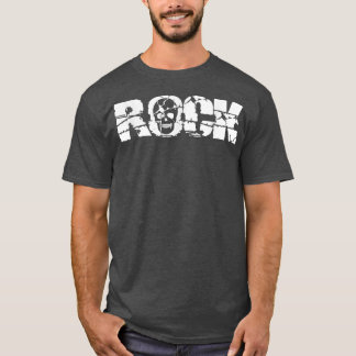 Camiseta Rock Music Lover Skull Skeleton Guitarist
