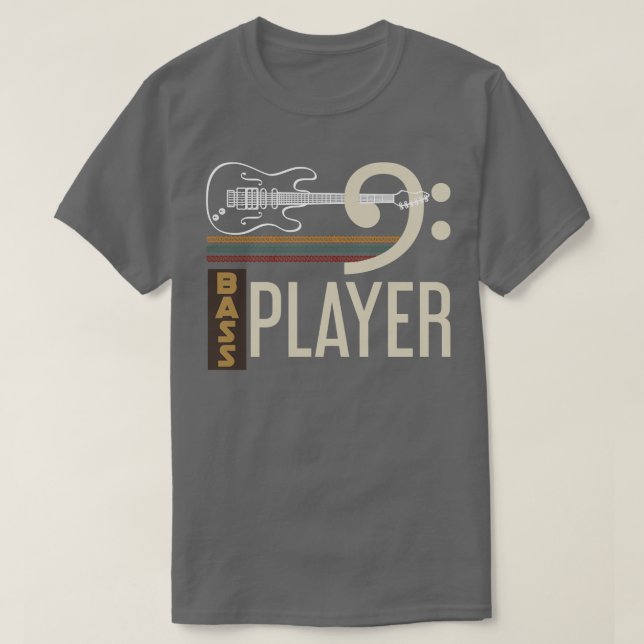 Camiseta Rock Musical Bass Guitar (Frente do Design)