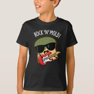 Camiseta Rock n Mold Piada de Pão Divertida Fundo Escuro