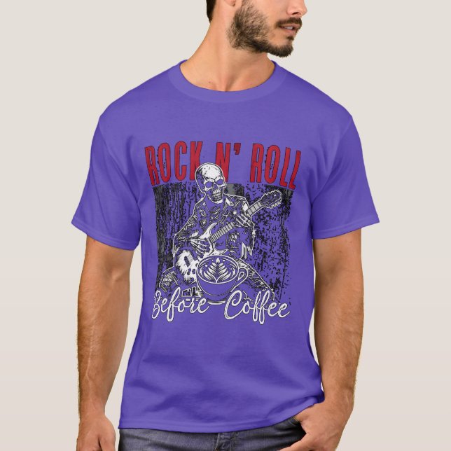 Camiseta Rock N Roll Antes do Café Música dos Anos 80 Amant (Frente)