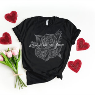 Camiseta Rock n Roll Black Monocromatic Floral