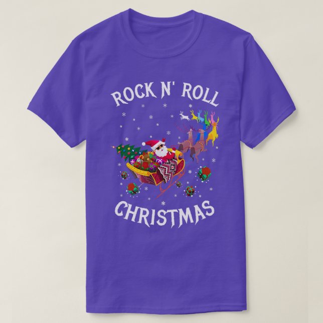 Camiseta ROCK N ROLL CHRISTMAS Black  (Frente do Design)
