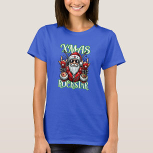 Camiseta Rock n Roll Christmas Sweatshirt - Papais noeis Ro