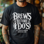 Camiseta Rock N' Roll do Partido Bachelor Personalizado de<br><div class="desc">Vista a diversão! Esta camiseta de despedida de solteiro de metal pesado é um presente de padrinhos de casamento engraçados e personalizado,  perfeito para noites de cervejaria,  fins de semana de solteiro e para balançar o esquadrão do noivo.</div>