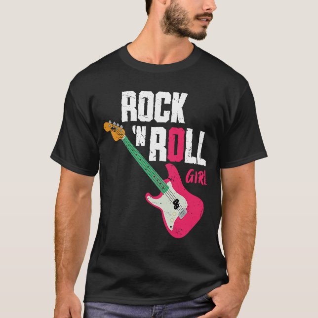 Camiseta Rock N Roll Girl Guitar (Frente)