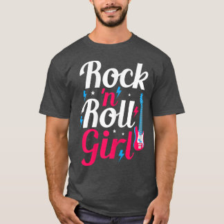 Camiseta Rock N Roll Girl Retro 80s 90s, Violão de Partido 