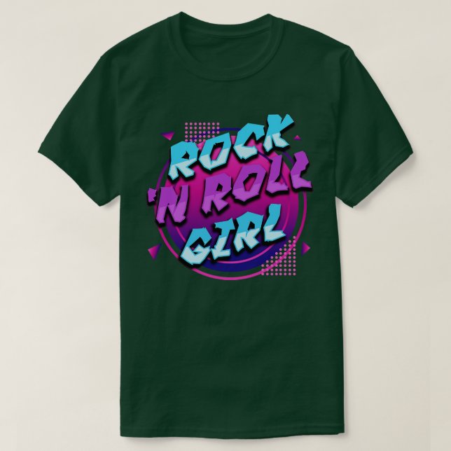 Camiseta Rock N Roll Girl Rock Lover para Rocker Girls (Frente do Design)