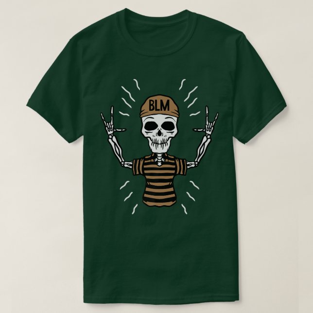 Camiseta Rock N Roll História Preta Mês do Esqueleto  (Frente do Design)