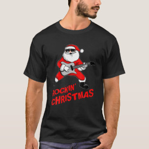 Camiseta Rock N Roll Papai Noel Natal Gift Rockin Xmas