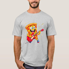 Camiseta **Rock ’n’ Roll Pizza – Funny Guitar-Playing Slice