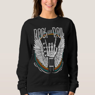 Camiseta Rock N Roll Skeleton Guitar Rock Music Concert