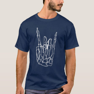 Camiseta Rock n Roll Skeleton Halloween Rock Legal