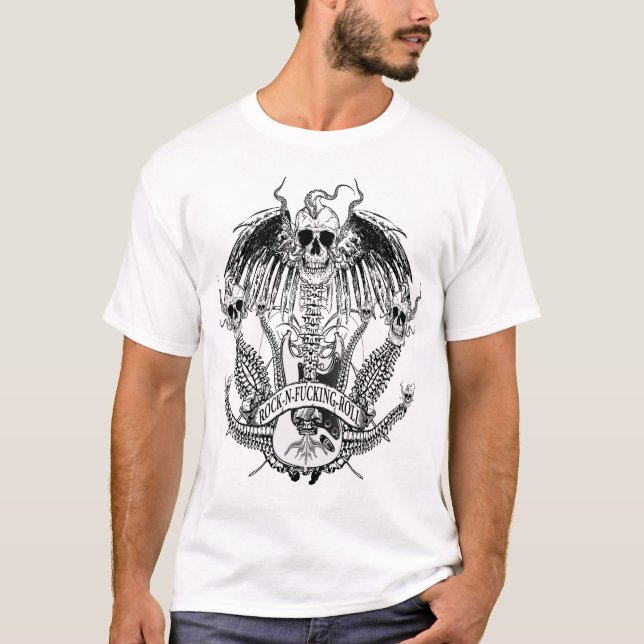 CAMISETA ROCK-N-ROLL SKULLZ (Frente)