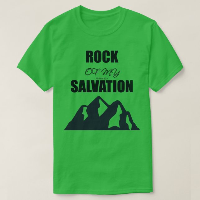 Camiseta Rock Of My Salvation Bíblia Verse (Frente do Design)
