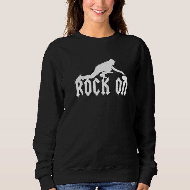 Camiseta Rock On Curler Stone Broom Sweing Ice Cu (Frente)