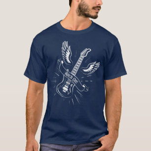 Camiseta Rock on Guitar com o Legal Gráfico de Violão Anjo