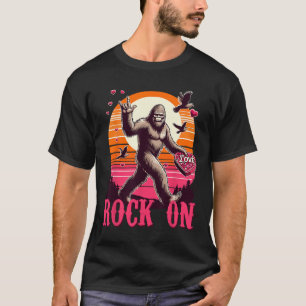 Camiseta Rock On Pé Grande Sasquatch Yeti Dia dos Namorados