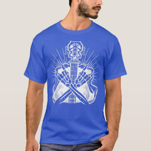 Camiseta Rock On Rock And Roll Guitar Mão Para Lover Música