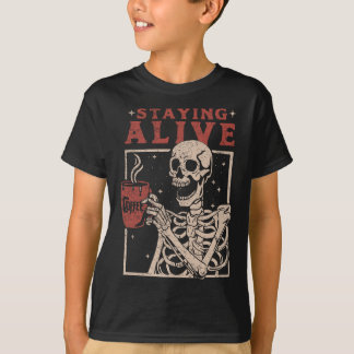 Camiseta Rock On Skeleton Halloween Rock Byn