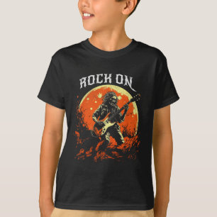 Camiseta Rock On Skeleton Tocando Violão Rock And Roll Hall