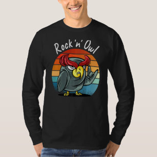 Camiseta Rock Owl Vintage Devil Horns Rock Music