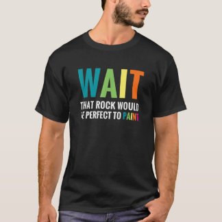 Camiseta Rock Painting T Shirt Espere Engraçado Rainbow Roc