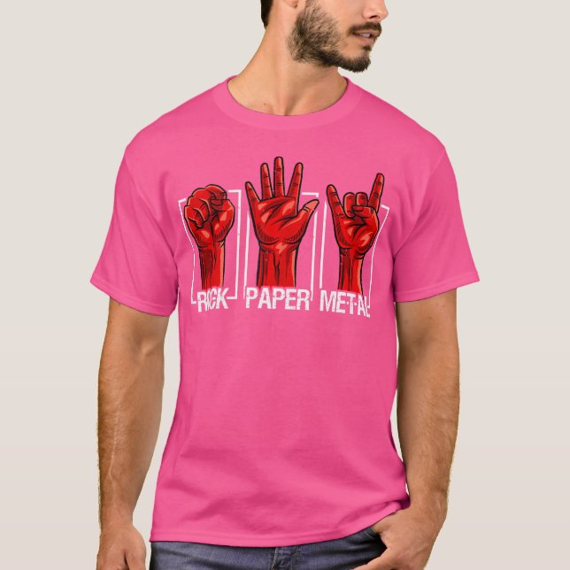 Camiseta Rock Paper Heavy Metal Funny Rock Music Fan Banda  (Frente)