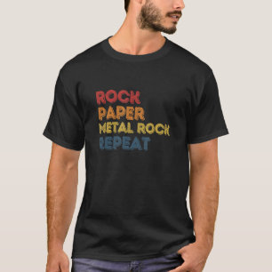 Camiseta Rock Paper Metal Rock Punk Música Para Arte Música