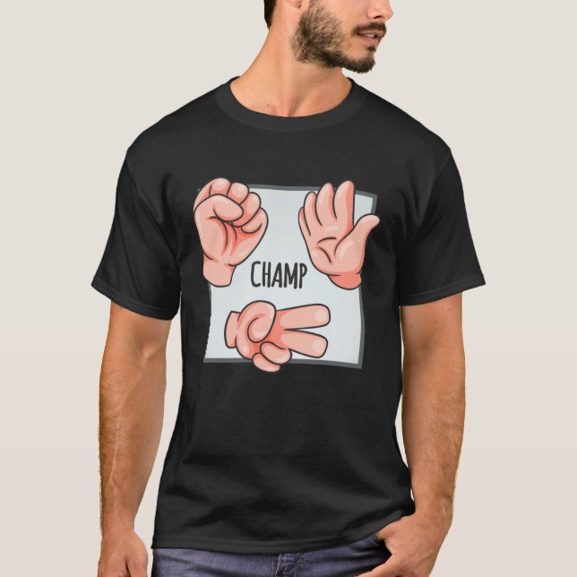 Camiseta Rock Paper Scissors  Hand Fun Game  for Kids (Frente)