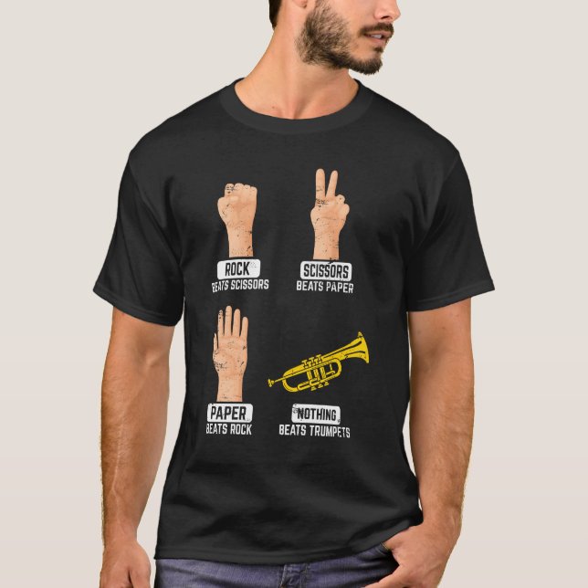 Camiseta Rock Paper Scissors Nothing Beatsrumpetsrumpet boy (Frente)