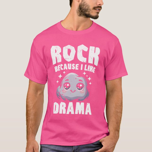 Camiseta Rock Paper Scissors Rock Because I Like Drama (Frente)