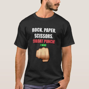 Camiseta Rock Paper Scissors Throat Punch I Win For Men Wom