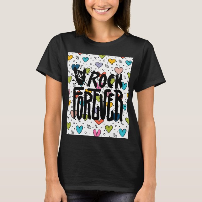 Camiseta rock para sempre (Frente)