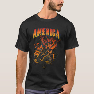 Camiseta Rock & Roll America Skeleton Guitar ROC