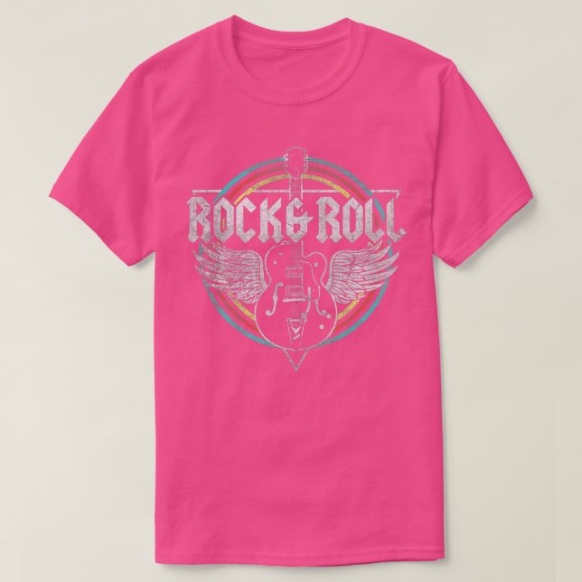 Camiseta Rock Roll Guitar Wings Music (Frente do Design)