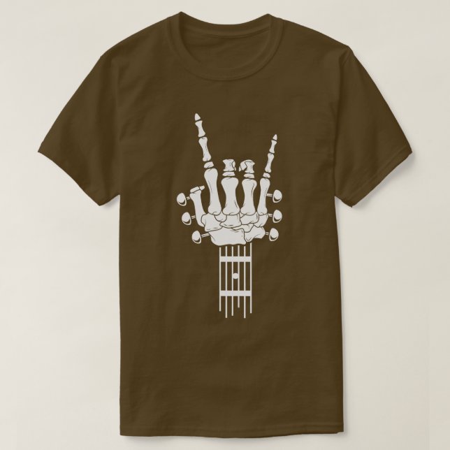 Camiseta Rock Roll Skeleton Guitar Música Lover (Frente do Design)