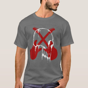 Camiseta Rock & Roll Skeleton Guitar Player Skull Music Lov