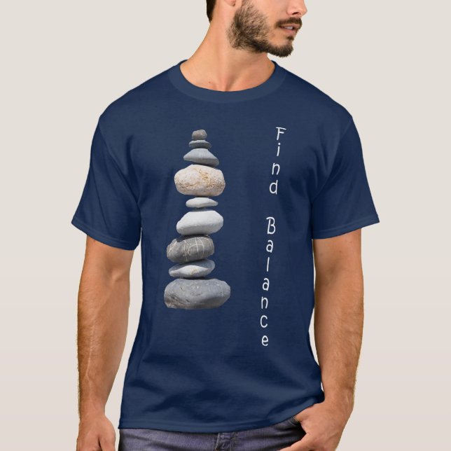 Camiseta Rock Stacking Localizar Equilíbrio do Cairn (Frente)