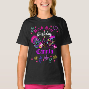 Camiseta Rock Star Birthday Girl Girl Rock Star