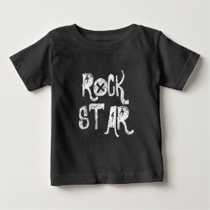 Camiseta Rock Star Black White Skull