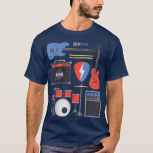 Camiseta Rock Star Guitar & Instrumentos de Banda Rock & Ro