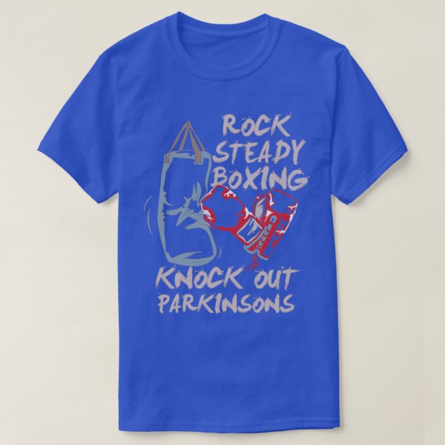 Camiseta Rock Steady Boxnock Out Parkinsons Fighter (Frente do Design)