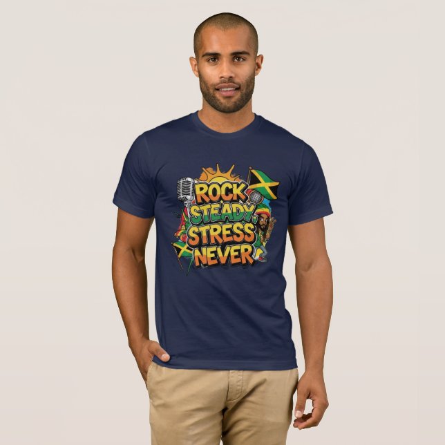 Camiseta Rock Stress Estacionário Nunca Reggae (Frente Completa)