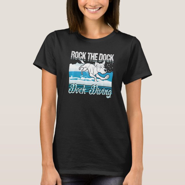 Camiseta Rock the Dock  Dock Diving  Dog Lover Premium (Frente)