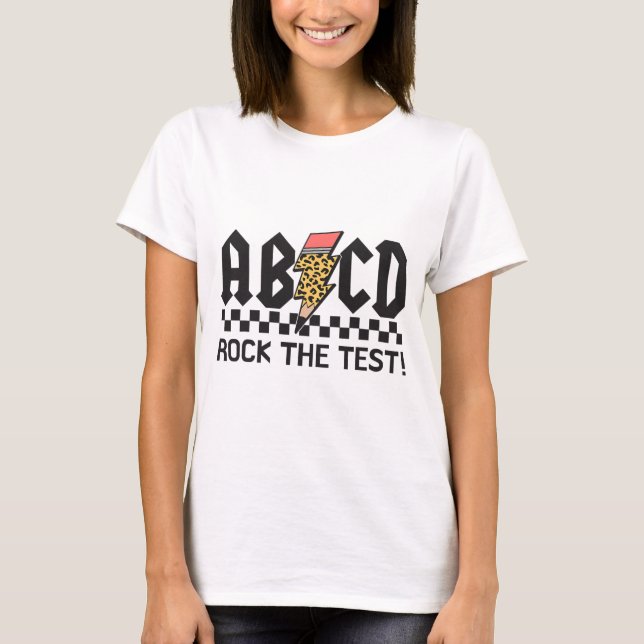 Camiseta Rock The Test Abcd Testing Day Professors Meninas (Frente)